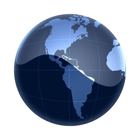 Blue world map Americaの写真素材