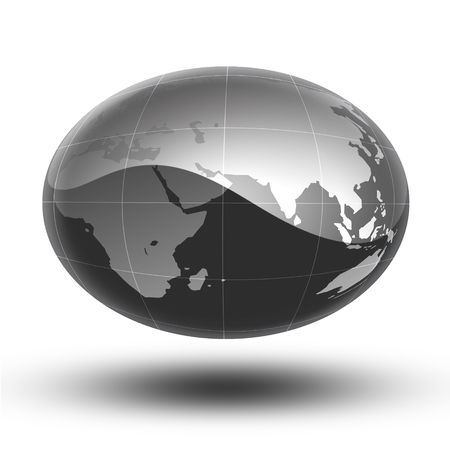 Gray mapworld Africa to Asiaの写真素材