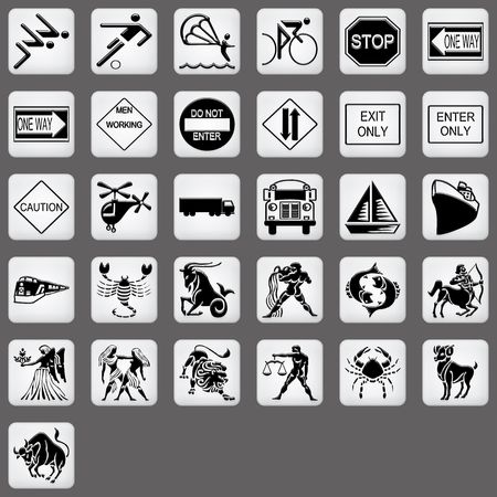 White Icons set part の写真素材