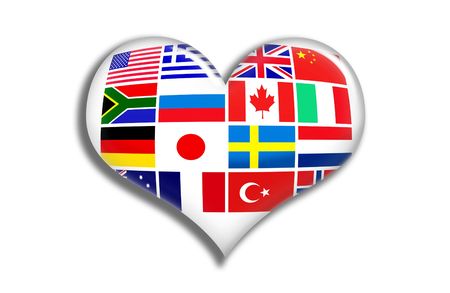Flags shiny heartのeditorial素材