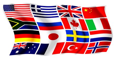 Flags wavingのeditorial素材