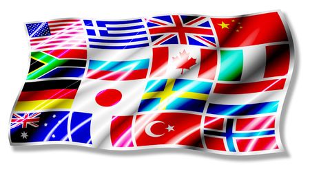 Flags shiny wavingのeditorial素材