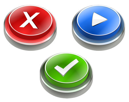 Click web button play commit enter stop cancelの写真素材