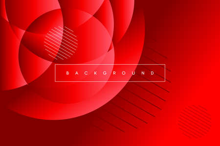 Red background with abstract circle geometric shapes modern element.のイラスト素材