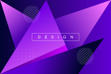 purple background with abstract glass geometric shapes modern element.
