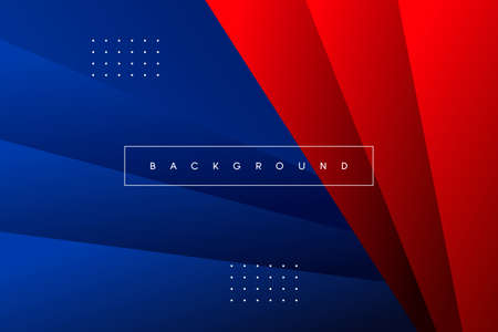 Blue and red background with abstract layer geometric shapes modern element.のイラスト素材