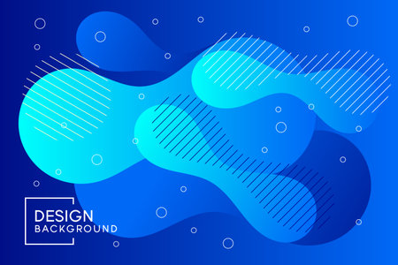 Blue background with abstract fluid geometric shapes modern element.のイラスト素材