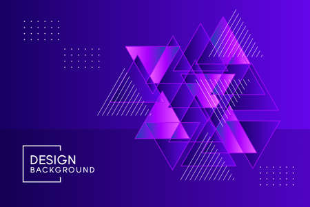 Purple and blue background with abstract triangles geometric shapes modern element.のイラスト素材