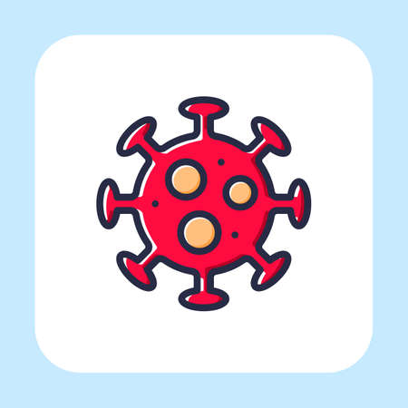 bacteria icon vector with outline color style isolated on white background. Vector illustration virus sign symbol icon concept for medical, science, web, apps, technology and projectのイラスト素材