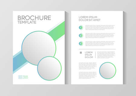 Flyer brochure design, business cover size A4 template, geometric circle green colorのイラスト素材