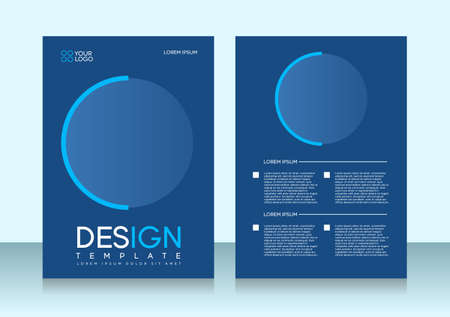 Flyer brochure design, business cover size A4 template, geometric circle blue colorのイラスト素材