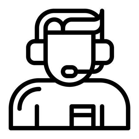 Man Customer Service Icon Outline Styleのイラスト素材