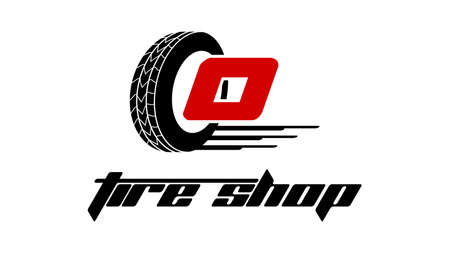 Tyre Shop Logo Design - Tyre Business Branding, tyre logo shop icons, tire icons, car tire simple icons - Vectorのイラスト素材
