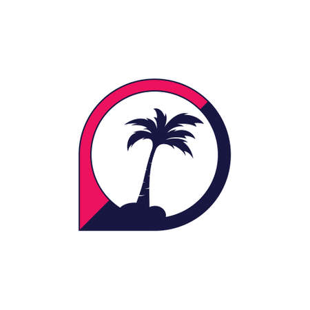palm coconut tree logo iconのイラスト素材