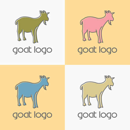 goat logo designのイラスト素材