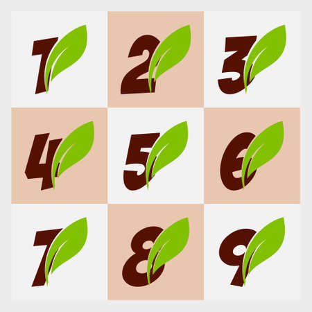 numeric leaf design vectorのイラスト素材
