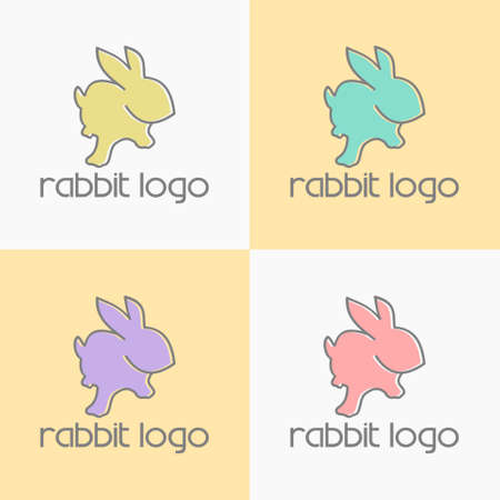 rabbit logo design vectorのイラスト素材