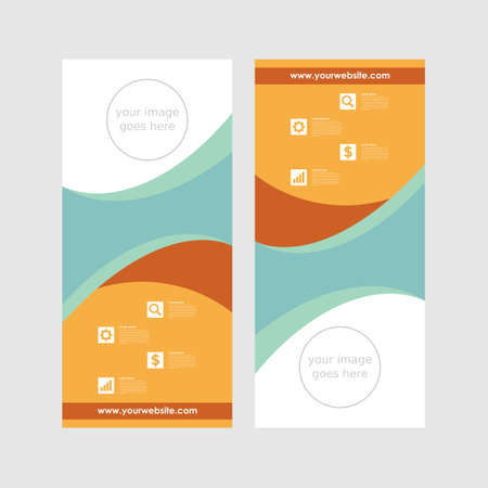 roll up banner templateのイラスト素材