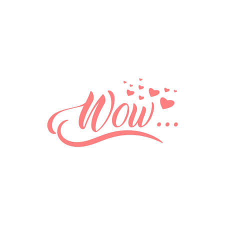 wow custom text pink color romantic loveのイラスト素材