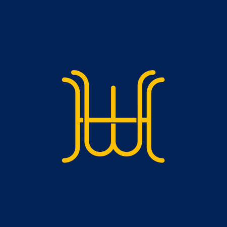 W H initial letter  designのイラスト素材