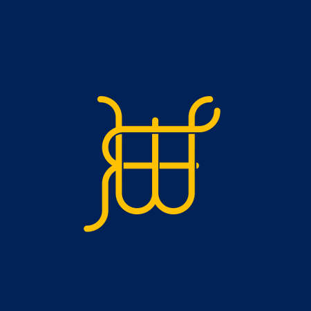 W F initial letter  designのイラスト素材