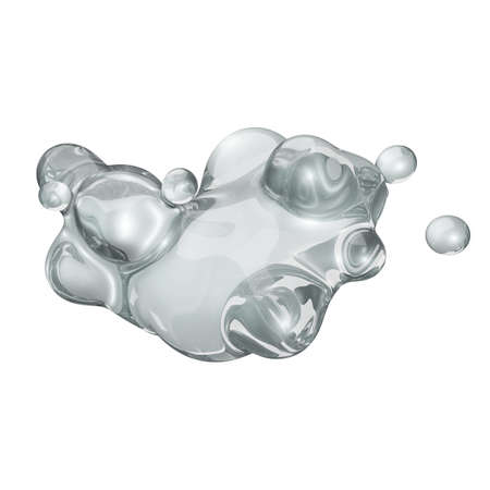 Abstract 3D render - gradient metaball isolated on light backgroundの写真素材