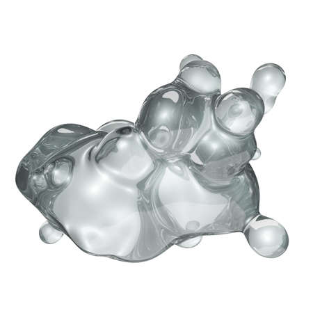 Abstract 3D render - gradient metaball isolated on light backgroundの写真素材