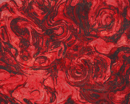 Modern organic red abstract background, digital paint textureの写真素材