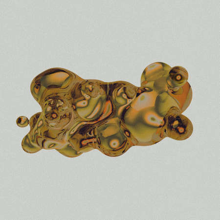 Abstract 3D render - gradient metaball isolated on light background