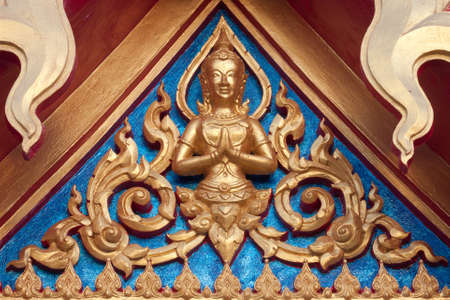 Thai Carving Art at Temple in Samui islandの写真素材