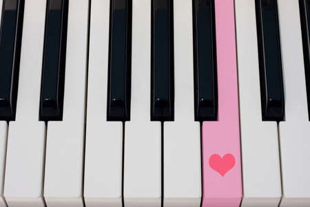 Pink Piano Keys Valentineの写真素材