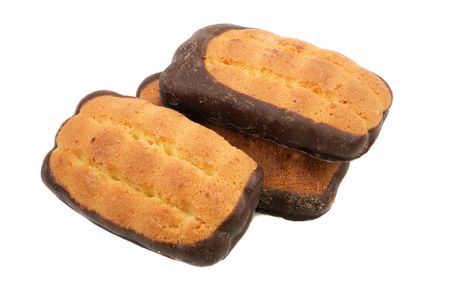 Chocolate Chip Cookies. Isolated over white .の写真素材