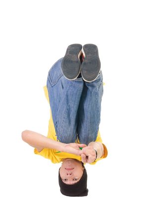young breakdancer posing. Isolated over white.
の写真素材
