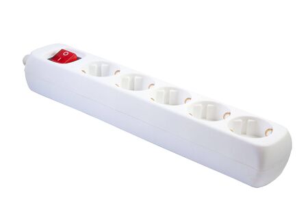 white multiple socket . Isolated over white background .