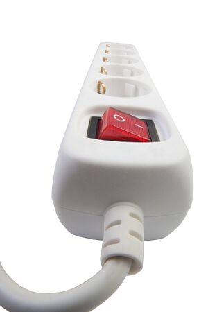 white multiple socket . Isolated over white background .