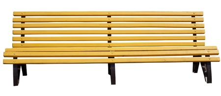 yellow park bench . Isolated over white background .