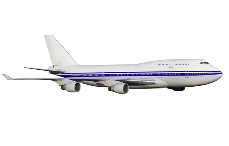airplane isolated on white background.  passenger airplane in flight. nobody