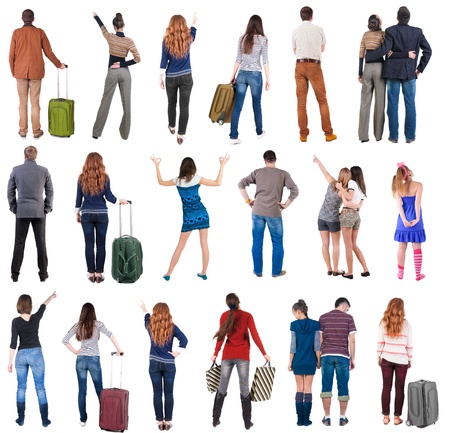 Collection " Back view people ". Rear view people set. backside view of person. Isolated over white background. Collection " Back view people ". Rear view people set. backside view of person. Isolated over white background.