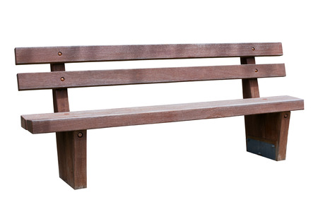 brown park bench . Isolated over white background .の写真素材