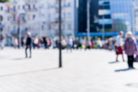 Blurred image of the area on which people walk.の写真素材