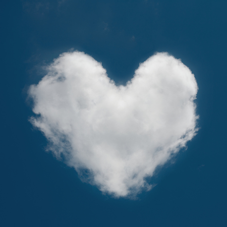 Cloud in the form of a heart against a blue sky