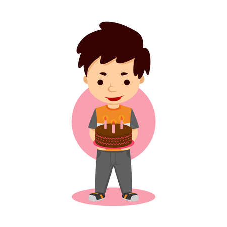 give a cake for a birthdayのイラスト素材