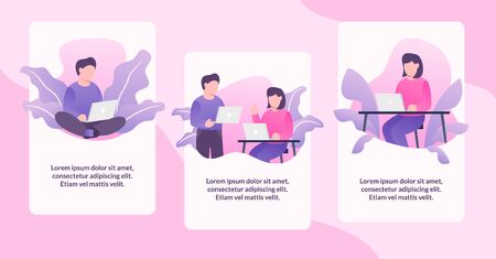 business freelance creative template banner for social media page story with flat style vectorのイラスト素材