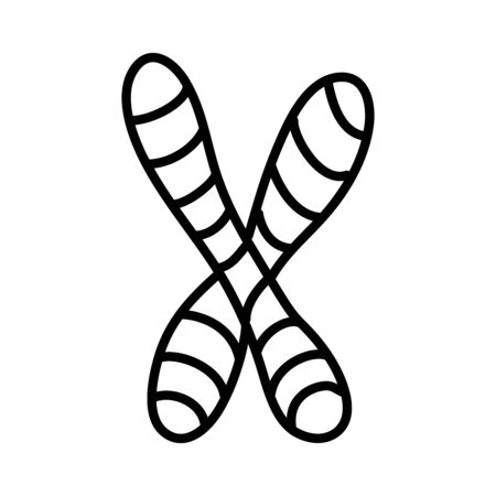 human or virus gen double helix research with modern flat line icon style vectorのイラスト素材