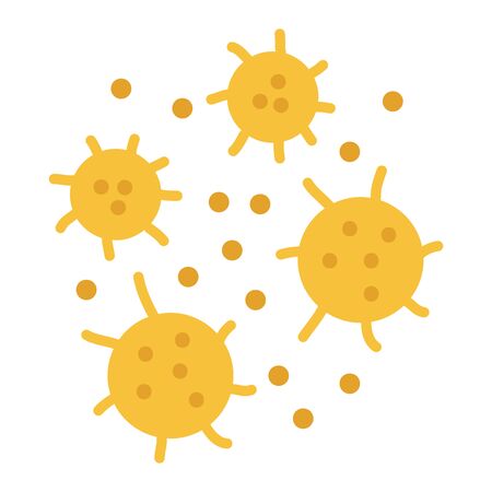 flue icon virus with modern flat style icon color or colorful vectorのイラスト素材