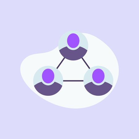 business organization people scheme structure icon with modern flat style fluid background shape and purple violet color theme vectorのイラスト素材