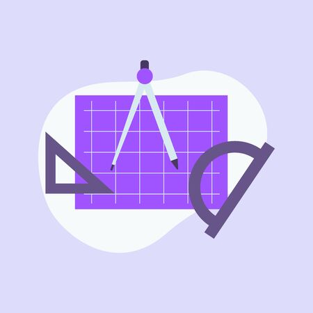 blueprint business icon with modern flat style fluid background shape and purple violet color theme vectorのイラスト素材