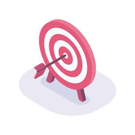 business goals dart isometric icon with modern flat style color vectorのイラスト素材
