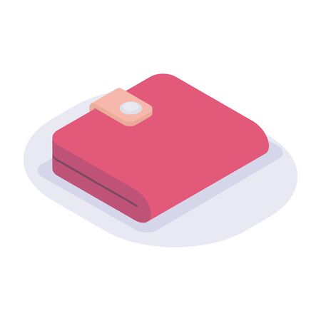 red wallet isometric icon with modern flat style color vectorのイラスト素材