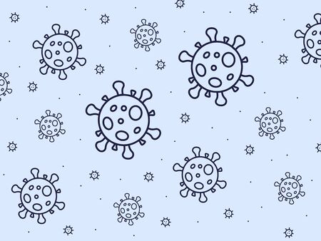 virus pattern background with light blue color and line styleのイラスト素材